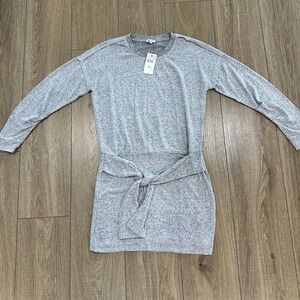 Splendid Addison Jersey Mini Dress in Heathered Grey X-Small NEW‎